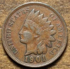 1901 Indian Head Cent Penny Fine
