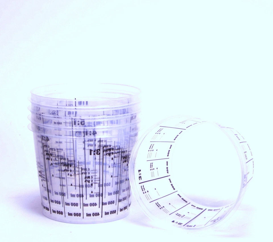 Lackmischbecher 10 Stück mit Skala Mischbecher 1400ml Markenqualität AVO PVC1400