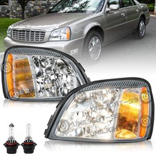 For 2000-2005 Cadillac Deville Halogen Headlights 00-05 Headlamps Wbulbs For 2000-2005 Cadillac Deville Halogen Headlights 00-05 Headlamps Wbulbs