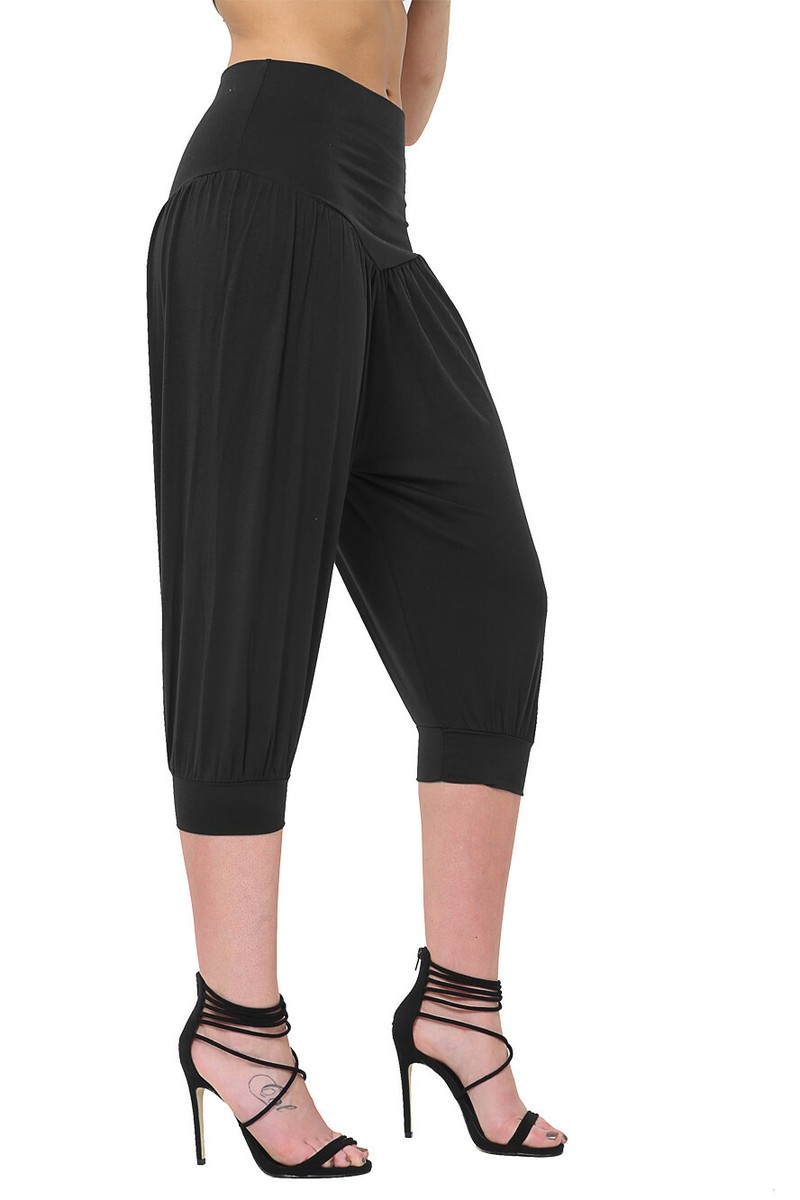 Pantaloni Harem In Rayon Fatti A Mano: Pantaloni Boho Fluidi Con Tasche - Italia - Foto 4