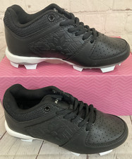 RIP-IT RIPDICY-BB-020 Girls Diamond Softball Cleats Black White Grey US 2Y