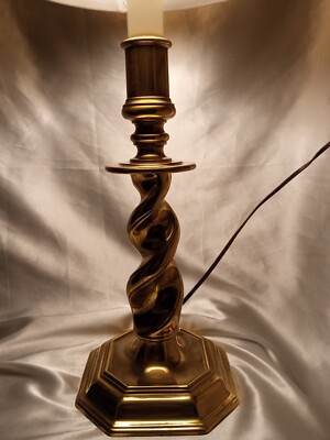 VINTAGE STIFFEL BRASS SPIRAL STICK LAMP #5340 STANDS 27