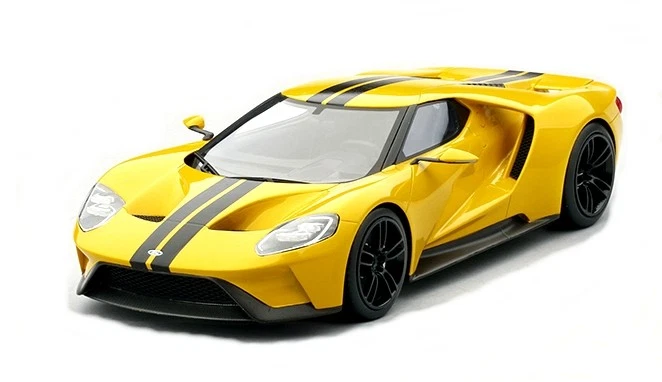 MODELLINO AUTO 1:18 TOP SPEED TSM FORD GT YELLOW LOS ANGELES SHOW 2015 DIE CAST - Immagine 4 di 4