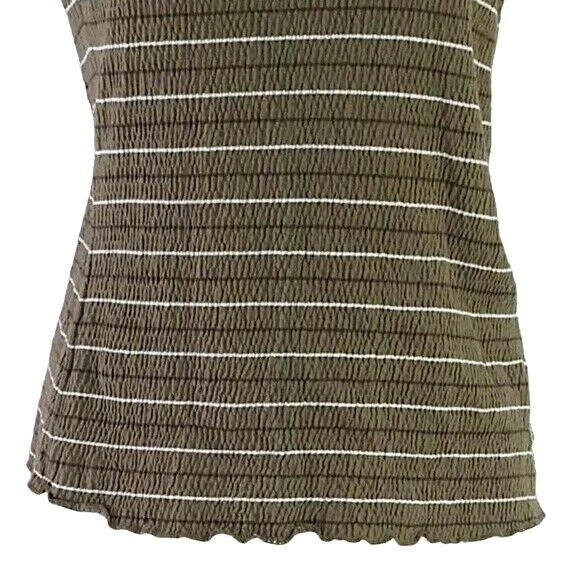 lole sleeveless athletic stripe crinkle ribbed scoop v neck shirt