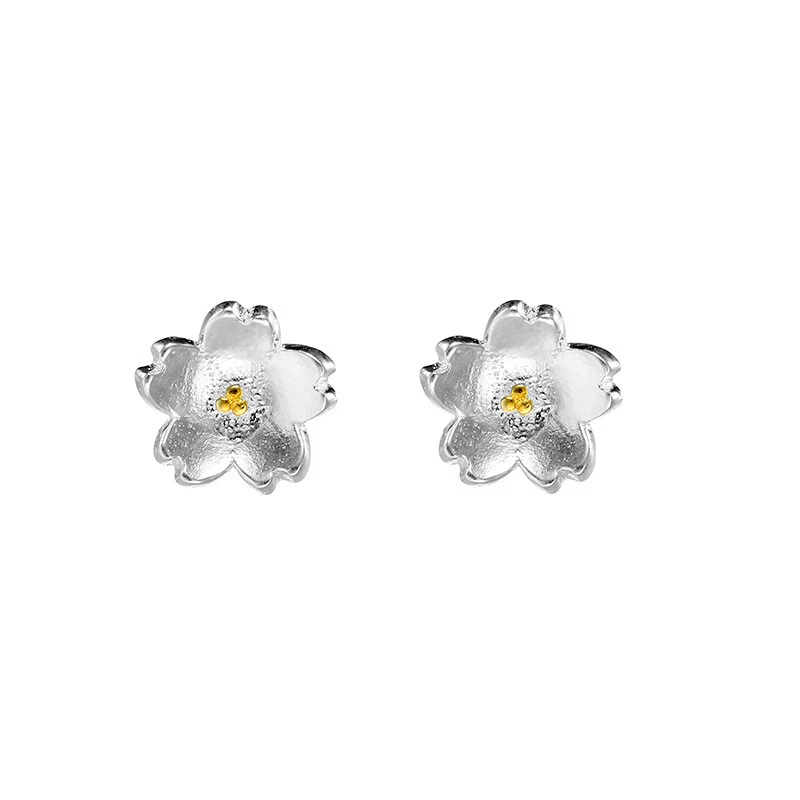 Mini Blume Ohrstecker blüte Sterling Silber 925 Ohrringe - Bild 3 von 4