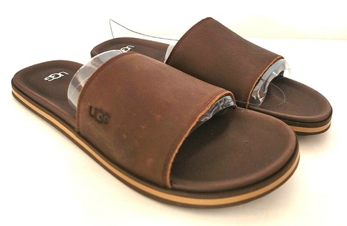 NEW MEN'S UGG BENNISON LUGGAGE BROWN SLIDE II BEACH POOL WALKING SANDALS - Picture 2 of 9