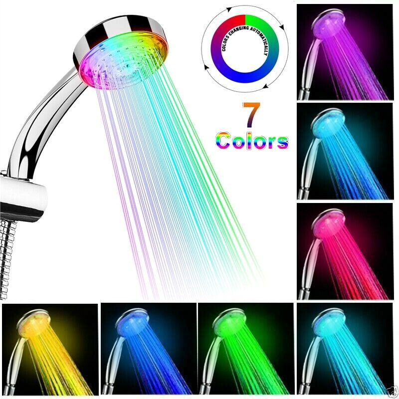 High Pressure 7 Color Changing Hand Held Water Rain Bath Spr