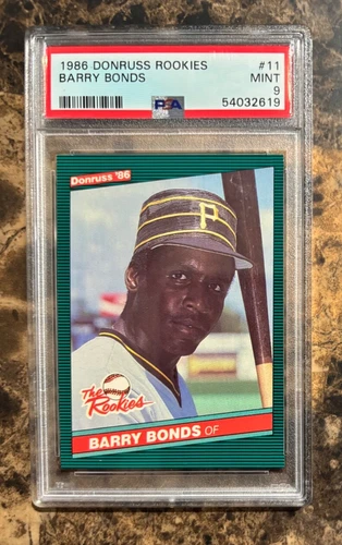 1986 DONRUSS ROOKIES BASEBALL #11 BARRY BONDS PSA MINT 9
