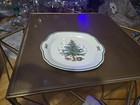 Nikko Japan Christmas Tree HAPPY HOLIDAYS 10" Handled Dessert Serving Tray — photo 1