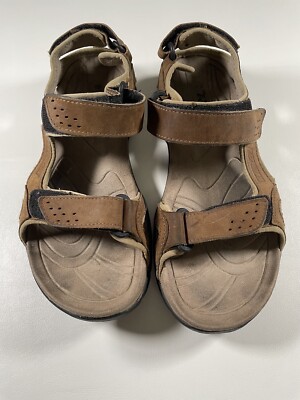 Teva Brown Leather Hiking Sandals Size 8 Mens Fossil Canyon  display picture 1