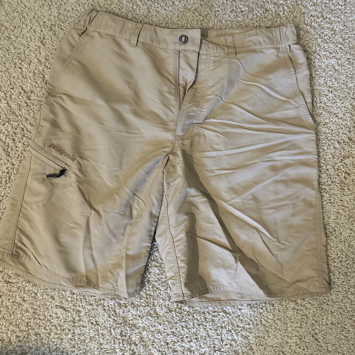 PATAGONIA Shorts Men M Tan Guidewater II Hiking Quick Dry Fly Fishing  Camping