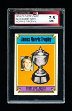 1974 OPC HOCKEY 248 BOBBY ORR JAMES NORRIS TROPHY KSA 7.5 NEAR MINT+