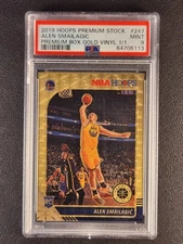 2019-20 Premium Stock #247 Alen Smailagic Rookie RC Gold Vinyl Prizm 1/1 PSA 9