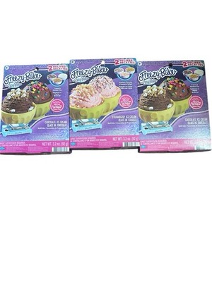 FREEZY BAKE by EASY BAKE Ice Cream Mix Lot (1 )Strawberry & (2) Chocolate REFILL