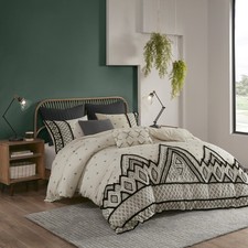 Full/Queen 3 Piece Flax and Cotton Blended Duvet Cover Set