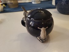 Senftopf Blau Antik Vintage Jugendstil Töpfchen