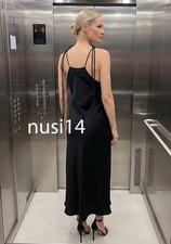 ZARA NEW WOMAN MIDI ZW SATIN EFFECT HALTER DRESS BLACK XS-XXL 2111/987/800