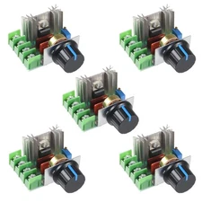 5pcs Adjustable Voltage Regulator Motor Speed Controller 2000W PWM Motor Spee...