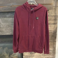 Mens M UNDER ARMOUR Burgundy Red Hoodie Sweatshirt UA Logo