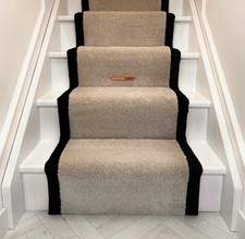 Carpet Stair Runner LUXURY SOFT TOUCH SAXONY with black taped edging