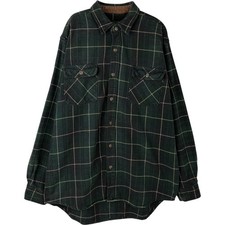Used FIELD AND STREAM long-sleeved heavy flannel check shirt men's size XL e...