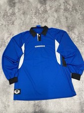 Umbro Men Football Goalkeeper Jersey Long Sleeve Blue Classic Vintage Size Large