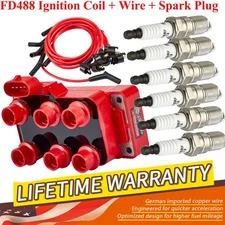 Ignition Coil + Wire Set +Spark Plug for 1994-2000 Ford Mustang B3000 3.8L FD488