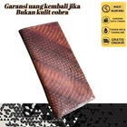 Genuine Snake Skin Leather Men's Wallet Long Bifold Brown Color