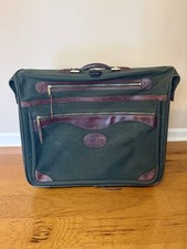 Orvis Battenkill Green Rolling Garment Bag with Leather Trim