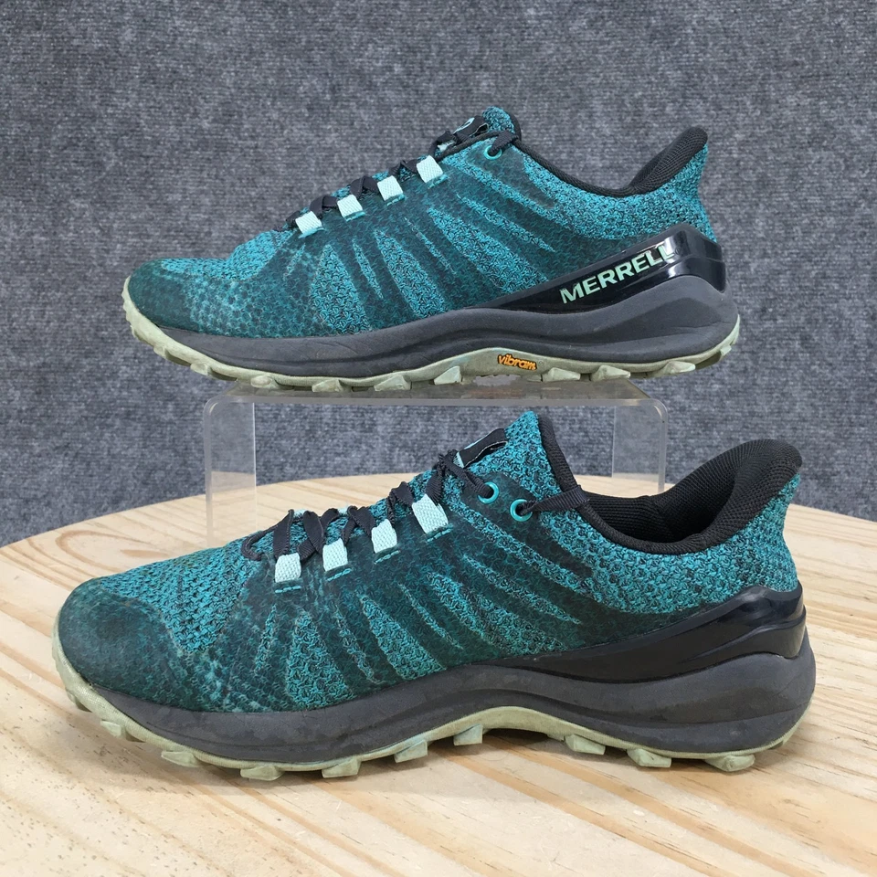 Merrell Zapatos Mujer 7.5 Momentosos Tenis para Correr Verde Azulado Con Cordones Parte Superior Baja J62332 Foto 2 de 4
