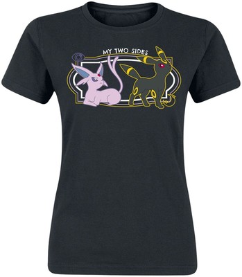 Pokemon T-Shirt Damen Psiana & Nachtara - My Two Sides schwarz