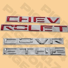 Chrome Red Front Grille Letter Emblem For Silverado 1500 Accessories 2019-2021 Chrome Red Front Grille Letter Emblem For Silverado 1500 Accessories 2019-2021