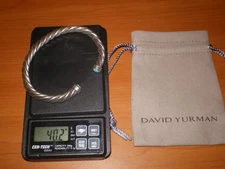 David YURMAN 925 Sterling Silver TURQUOISE Heavy 7.5" Cable Bracelet 40.2gr 9mm