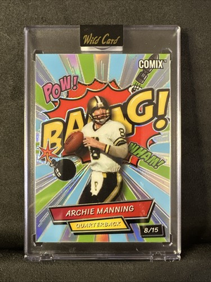 #ad 2025 Wild Card Comix Archie Manning #ACBRD AM Rainbow Foil Green Blue 15 $6.73