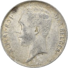 [#637954] Belgium, Albert I, 1 Franc, 1913, Silver, AU, KM:72