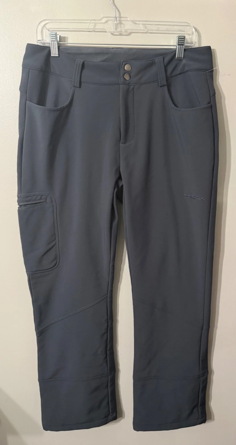 Arctix Sarah Soft Shell Snow Pants Flannel Lined Steel Gray Womans Sz Med