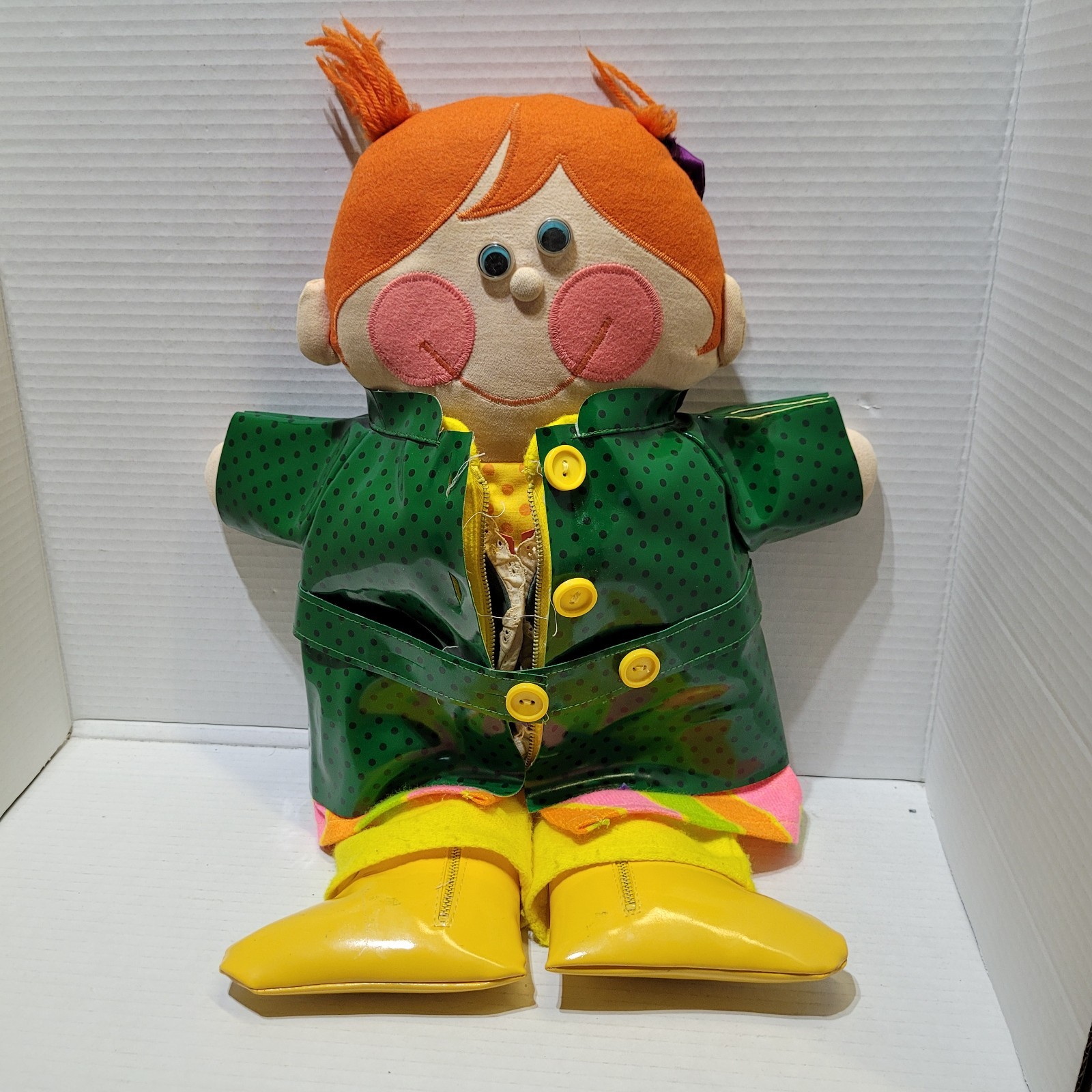 Vintage PLAYSKOOL - DRESSY BESSY Doll with Rain Coat, Jacket, Zip, Buttons, More