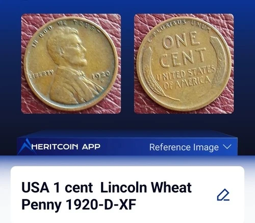 1920 D Lincoln Wheat Cent Penny. Excellent VG Coin