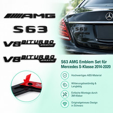 AMG S63 V8BITURBO4matic Aufkleber Schwarz 4 teilig Für Mercedes S-Klasse AMG S63 V8BITURBO4matic Aufkleber Schwarz 4 teilig Für Mercedes S-Klasse