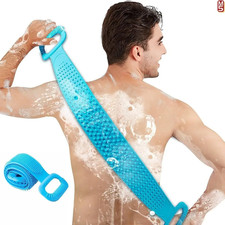 Silicone Body Back Scrubber Double Side Bathing Brush For Skin Deep Cleaning