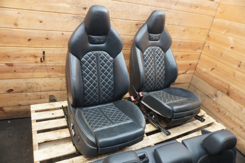 Set Front & Rear Driver Passenger Diamond Stitch Bucket Seats Audi A6 S6 12-18 - Изображение 3 из 4