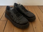 Prada Macro Black Leather Sneakers Men's US12/UK11/EU46