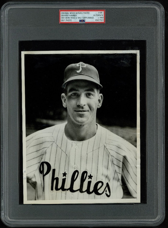 1952 Topps Image Granny Hamner PSA Type 1 Photo 1951 Berk Ross Image INN Photos