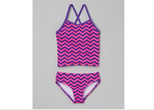 Kanu Surf Girl Kids Zigzag Melanie Sport Tankini Swimsuit Multi Size 2T 9172