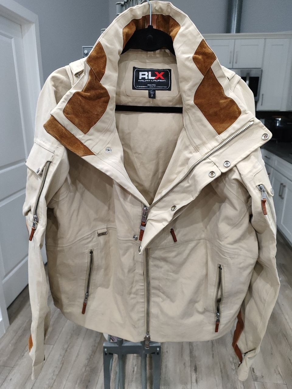 RLX Ralph Lauren Men's XL Hooded Jacket Beige Brown Full Zip - second product detail image