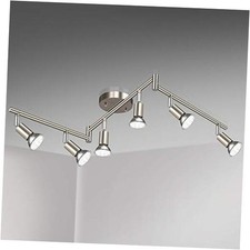LED 6 Light Track Lighting Kit, Matt Incl. 5000K GU10 Bulbs Matte Nickel