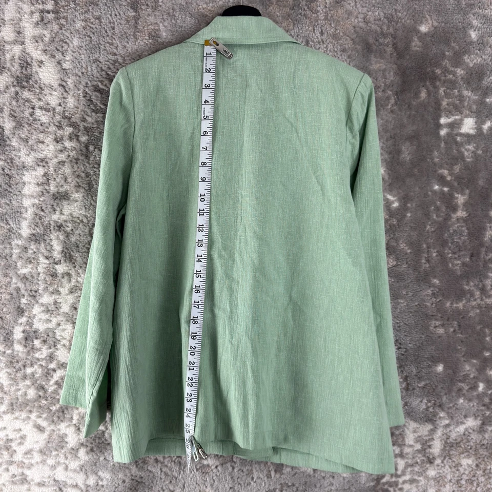 Chaqueta Blazer Cathy Daneils Talla M Carrera M M Muescas Verde Botón Único Cuello en V Foto 3 de 4