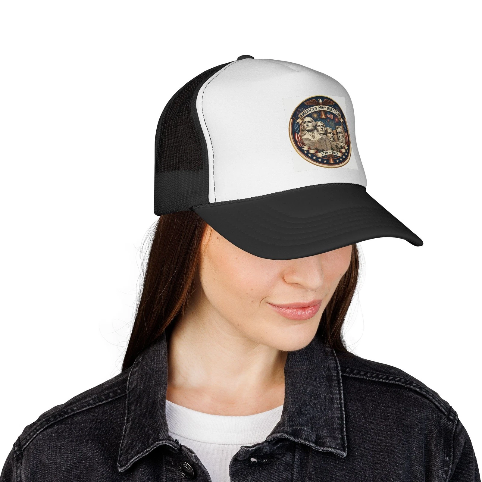 Happy 250th Birthday America From Mt Rushmore Trucker Hat