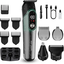 Beard Trimmer for Men, Hair Clippers for Men 5 in 1 Grooming Shaving Kit for Fac