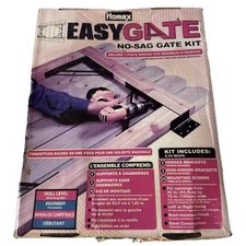 Homax 80099 Easy Gate Steel No-Sag Bracket Kit Brand New Easy 20 Minute Easygate